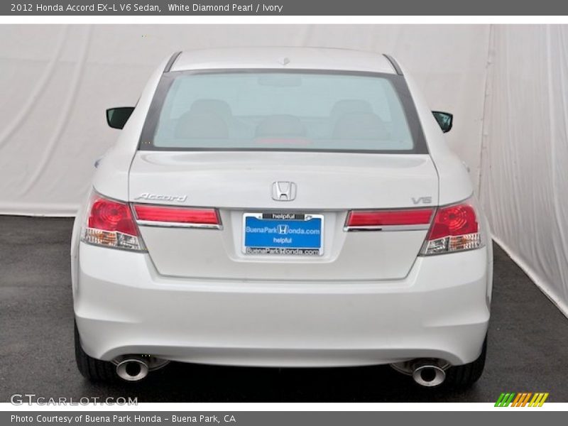 White Diamond Pearl / Ivory 2012 Honda Accord EX-L V6 Sedan