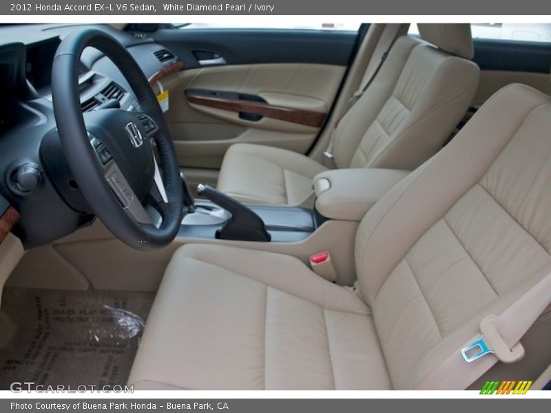 White Diamond Pearl / Ivory 2012 Honda Accord EX-L V6 Sedan