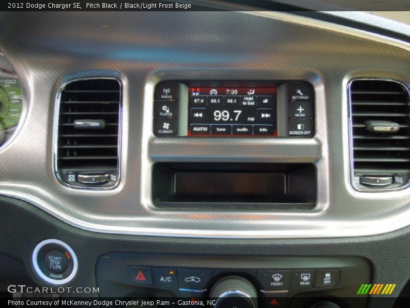 Pitch Black / Black/Light Frost Beige 2012 Dodge Charger SE