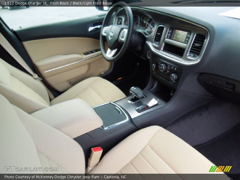 Pitch Black / Black/Light Frost Beige 2012 Dodge Charger SE