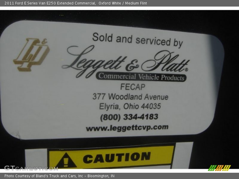 Oxford White / Medium Flint 2011 Ford E Series Van E250 Extended Commercial