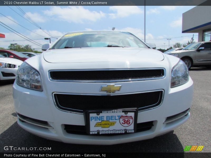 Summit White / Cocoa/Cashmere 2010 Chevrolet Malibu LT Sedan