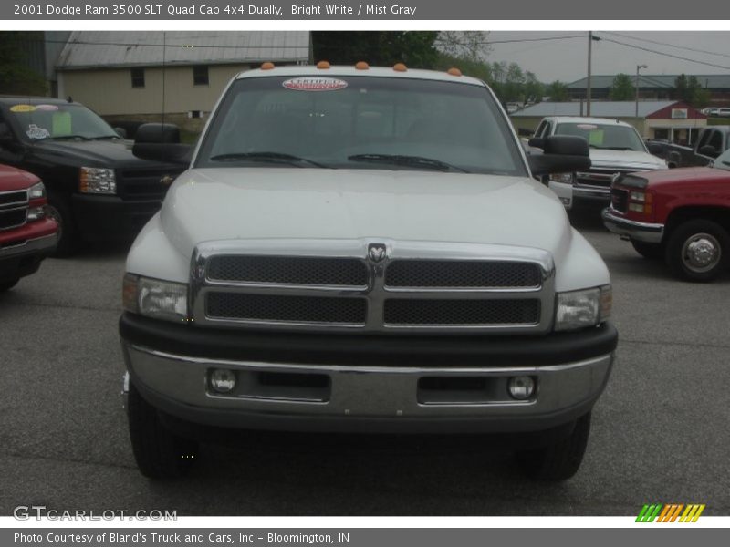 Bright White / Mist Gray 2001 Dodge Ram 3500 SLT Quad Cab 4x4 Dually