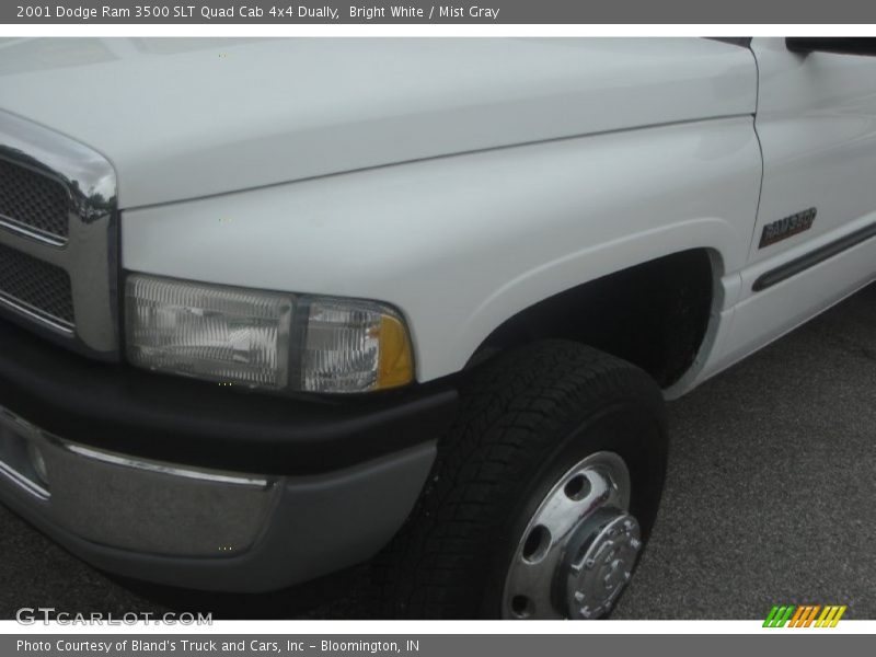 Bright White / Mist Gray 2001 Dodge Ram 3500 SLT Quad Cab 4x4 Dually