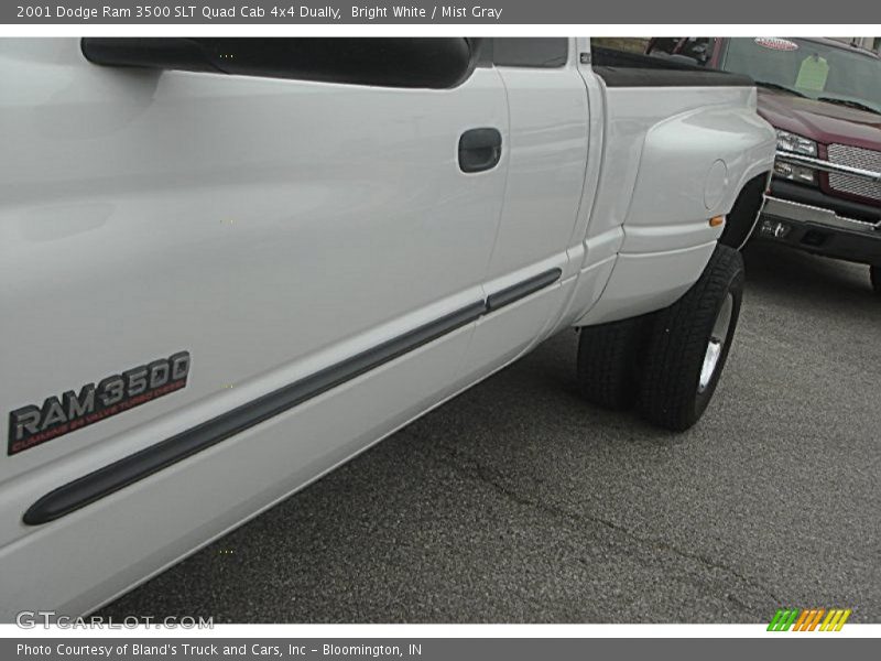 Bright White / Mist Gray 2001 Dodge Ram 3500 SLT Quad Cab 4x4 Dually