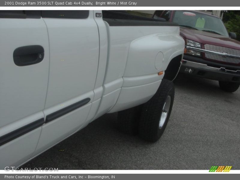 Bright White / Mist Gray 2001 Dodge Ram 3500 SLT Quad Cab 4x4 Dually