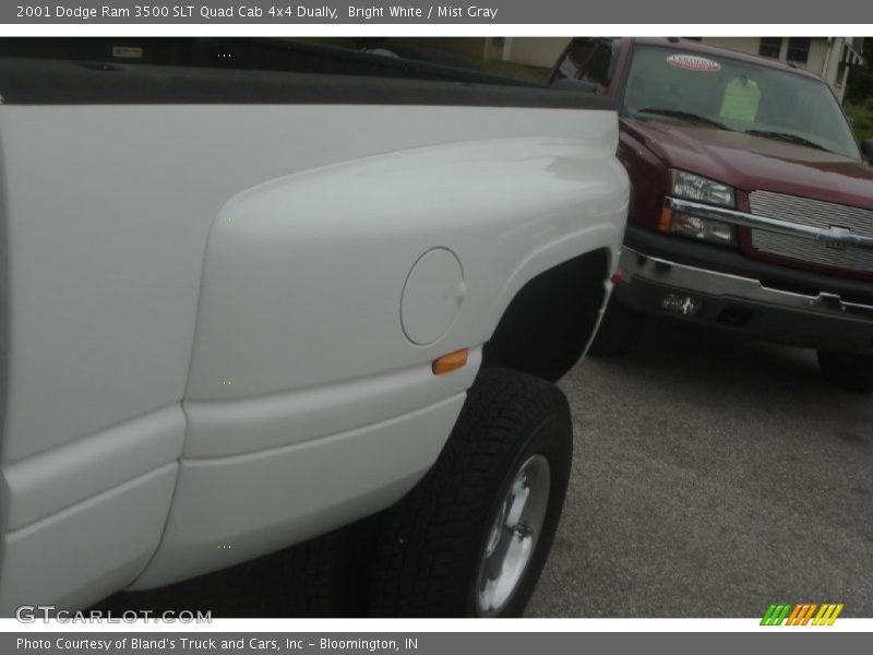 Bright White / Mist Gray 2001 Dodge Ram 3500 SLT Quad Cab 4x4 Dually