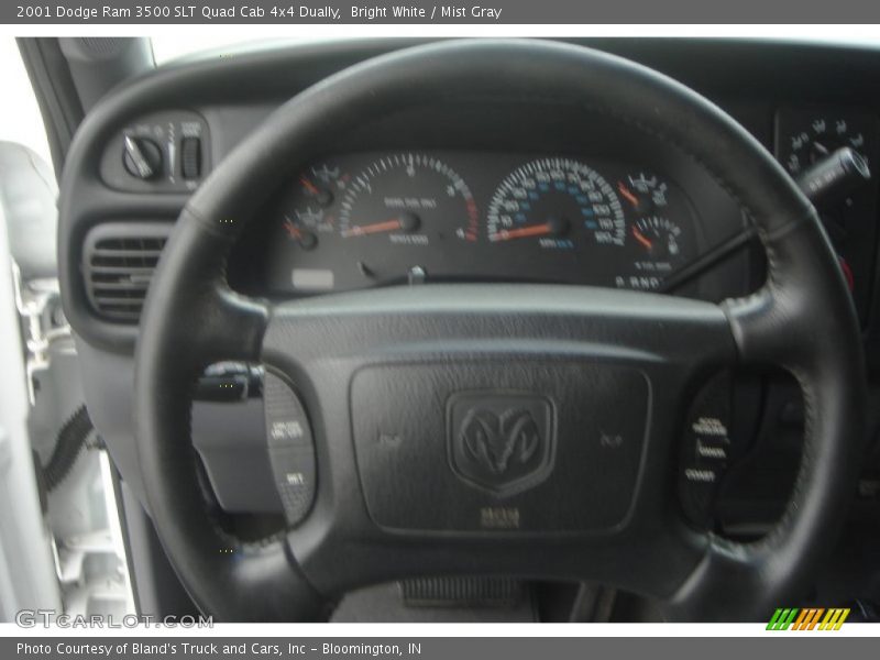 Bright White / Mist Gray 2001 Dodge Ram 3500 SLT Quad Cab 4x4 Dually