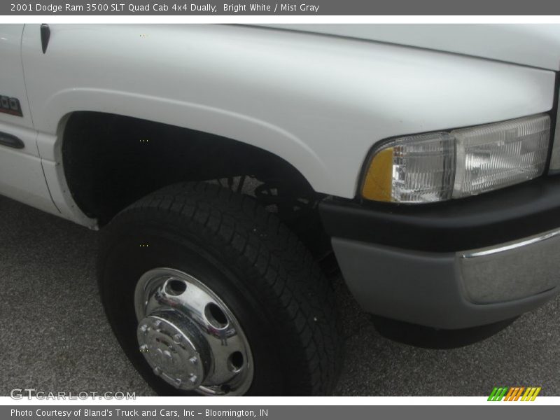 Bright White / Mist Gray 2001 Dodge Ram 3500 SLT Quad Cab 4x4 Dually