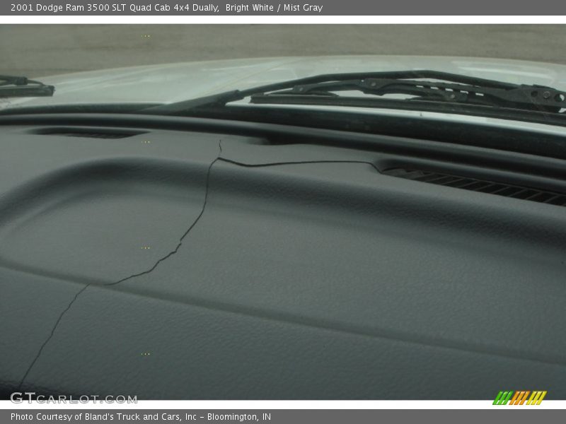 Bright White / Mist Gray 2001 Dodge Ram 3500 SLT Quad Cab 4x4 Dually