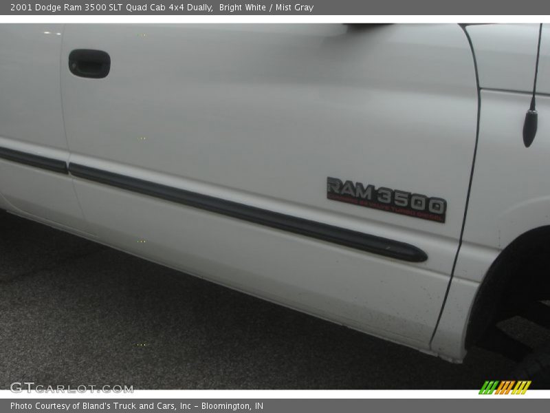 Bright White / Mist Gray 2001 Dodge Ram 3500 SLT Quad Cab 4x4 Dually