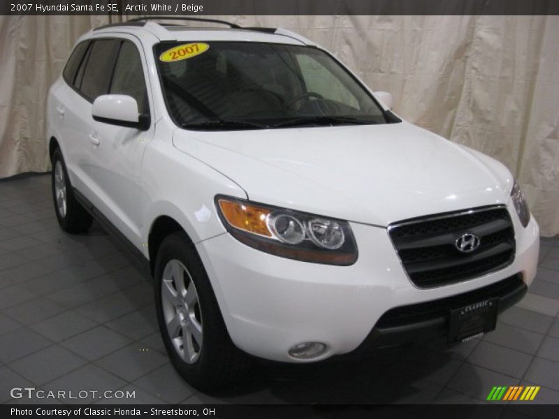 Arctic White / Beige 2007 Hyundai Santa Fe SE