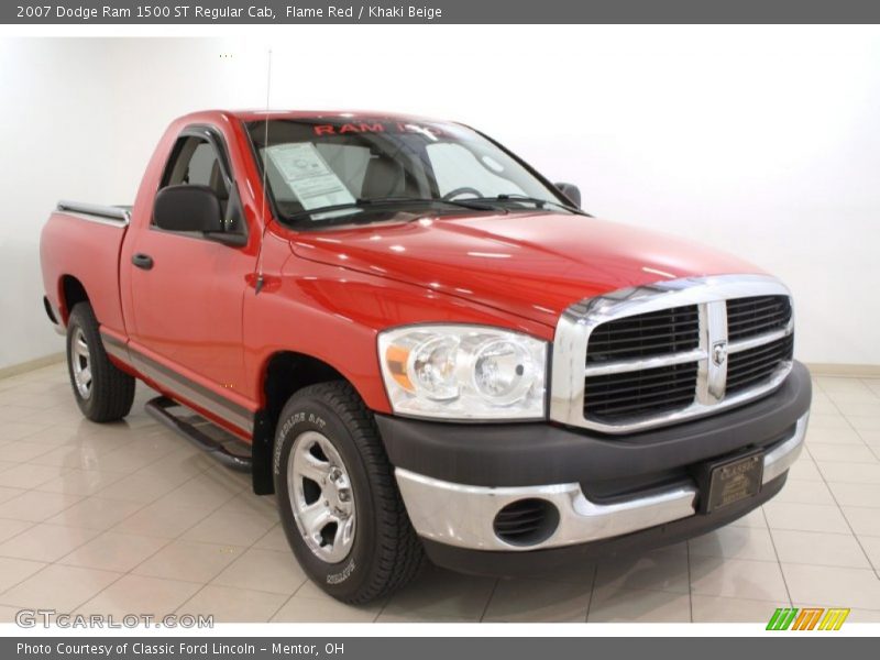 Flame Red / Khaki Beige 2007 Dodge Ram 1500 ST Regular Cab