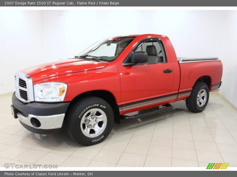 Flame Red / Khaki Beige 2007 Dodge Ram 1500 ST Regular Cab
