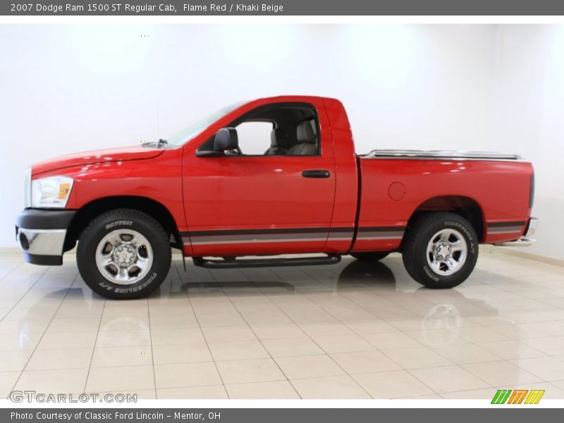 Flame Red / Khaki Beige 2007 Dodge Ram 1500 ST Regular Cab