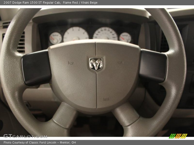 Flame Red / Khaki Beige 2007 Dodge Ram 1500 ST Regular Cab
