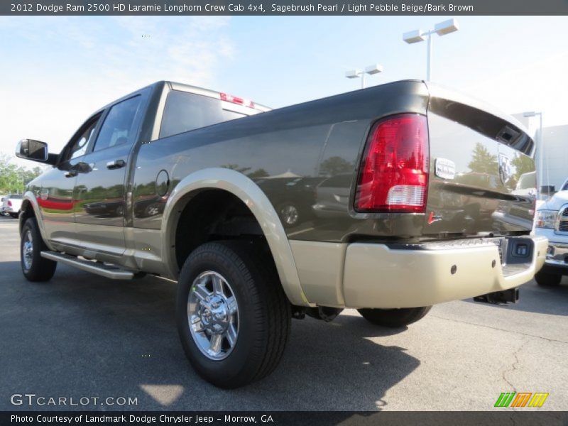 Sagebrush Pearl / Light Pebble Beige/Bark Brown 2012 Dodge Ram 2500 HD Laramie Longhorn Crew Cab 4x4