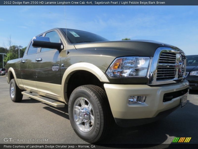 Sagebrush Pearl / Light Pebble Beige/Bark Brown 2012 Dodge Ram 2500 HD Laramie Longhorn Crew Cab 4x4