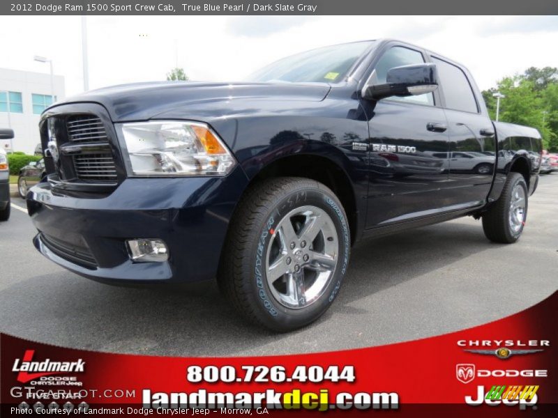 True Blue Pearl / Dark Slate Gray 2012 Dodge Ram 1500 Sport Crew Cab