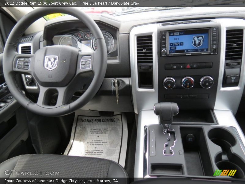 True Blue Pearl / Dark Slate Gray 2012 Dodge Ram 1500 Sport Crew Cab