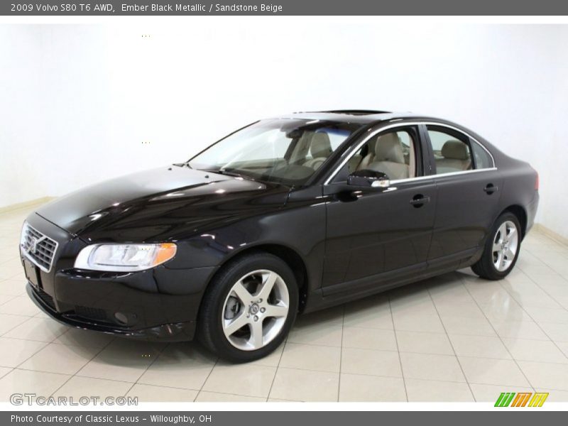 Ember Black Metallic / Sandstone Beige 2009 Volvo S80 T6 AWD