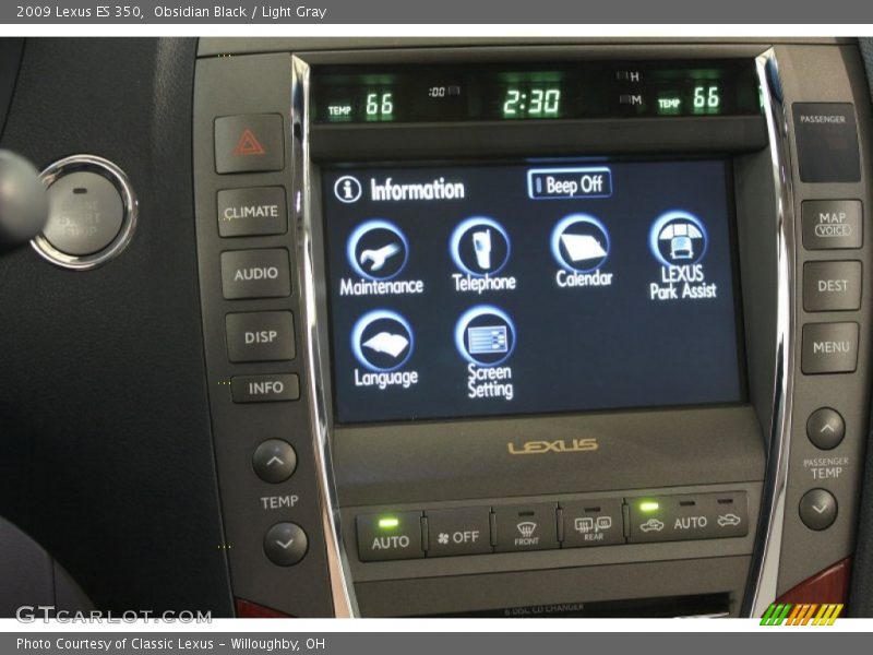 Obsidian Black / Light Gray 2009 Lexus ES 350