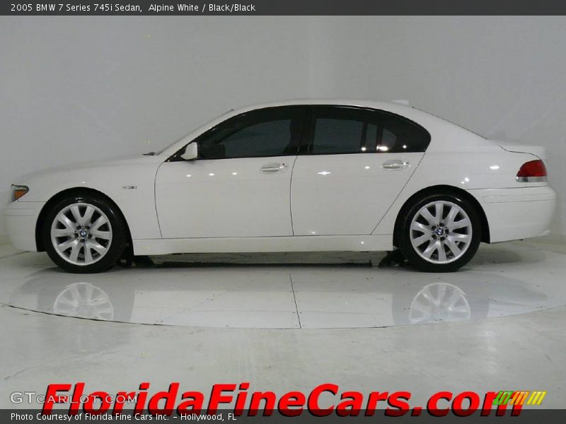 Alpine White / Black/Black 2005 BMW 7 Series 745i Sedan
