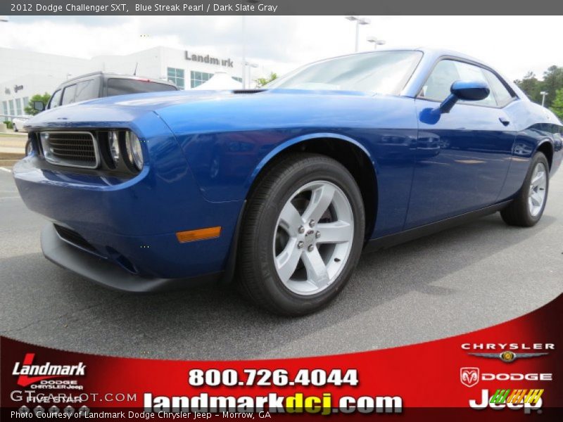 Blue Streak Pearl / Dark Slate Gray 2012 Dodge Challenger SXT