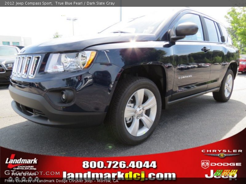 True Blue Pearl / Dark Slate Gray 2012 Jeep Compass Sport