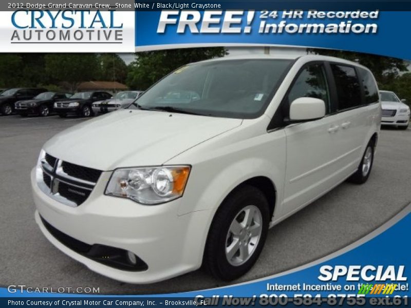 Stone White / Black/Light Graystone 2012 Dodge Grand Caravan Crew