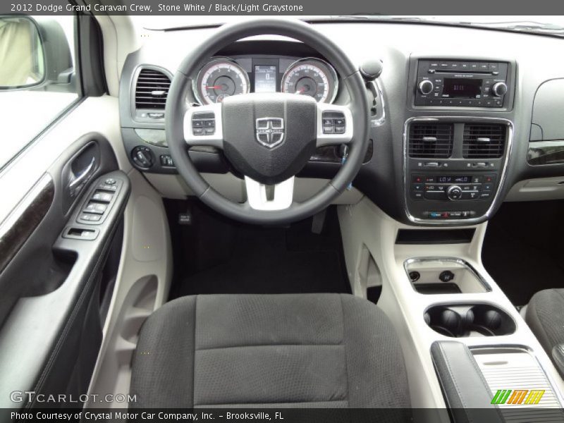 Stone White / Black/Light Graystone 2012 Dodge Grand Caravan Crew