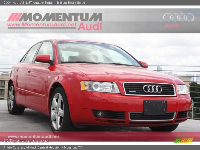 Brilliant Red / Beige 2004 Audi A4 1.8T quattro Sedan