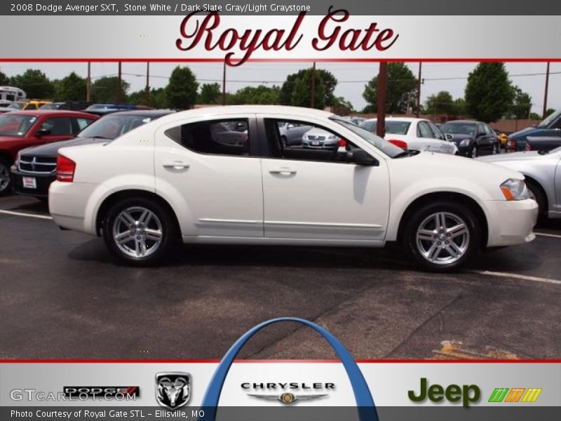 Stone White / Dark Slate Gray/Light Graystone 2008 Dodge Avenger SXT