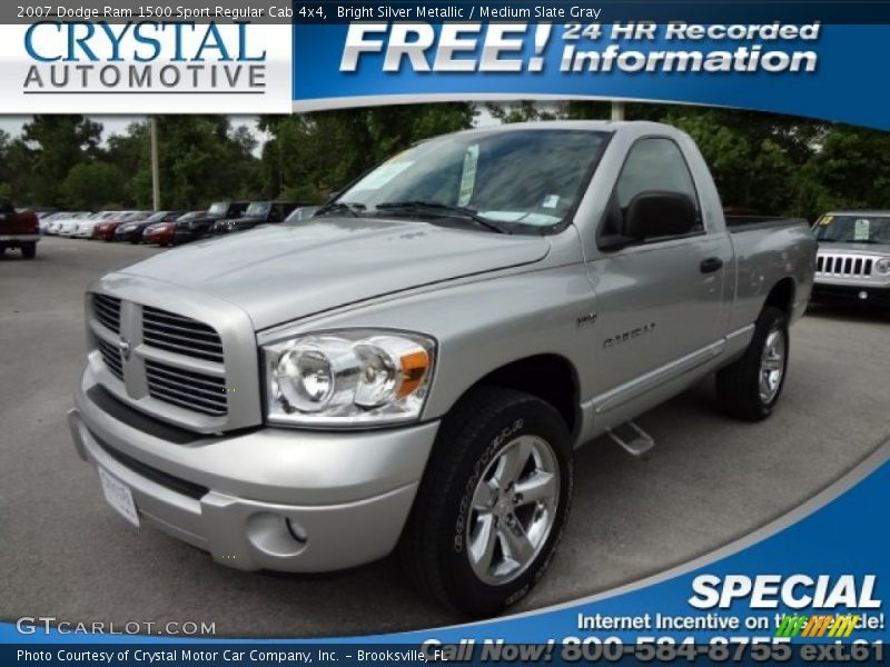Bright Silver Metallic / Medium Slate Gray 2007 Dodge Ram 1500 Sport Regular Cab 4x4