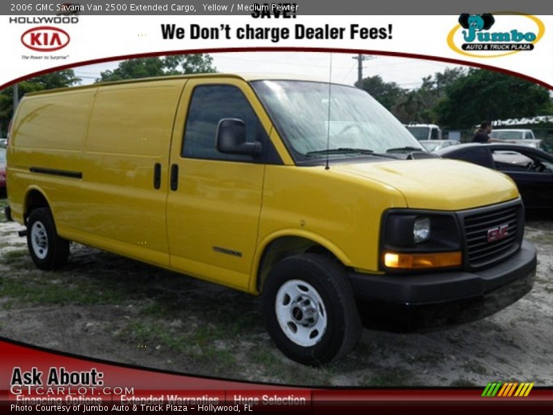 Yellow / Medium Pewter 2006 GMC Savana Van 2500 Extended Cargo