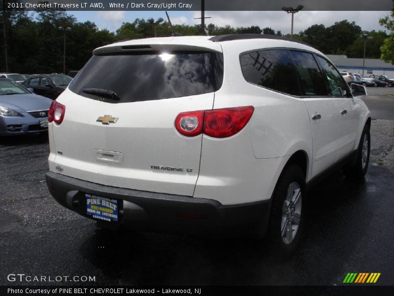White / Dark Gray/Light Gray 2011 Chevrolet Traverse LT AWD