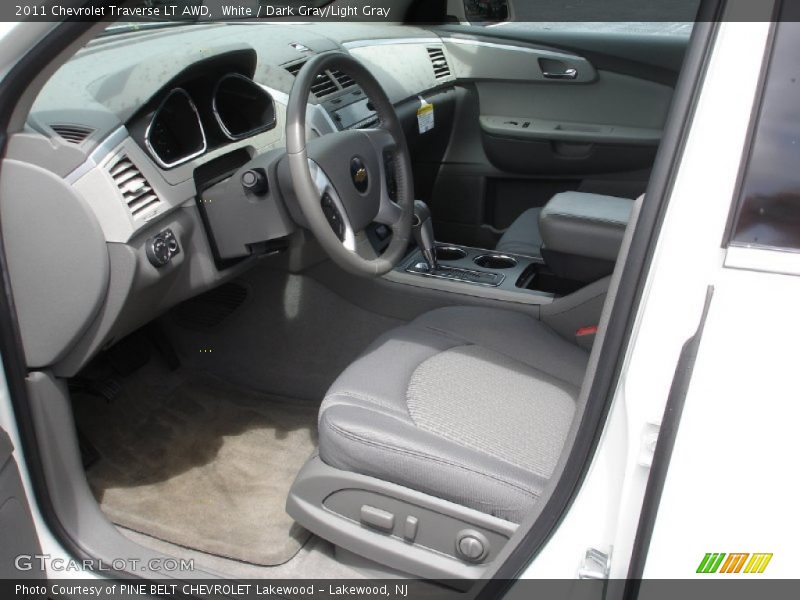 White / Dark Gray/Light Gray 2011 Chevrolet Traverse LT AWD