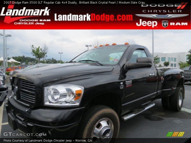 Brilliant Black Crystal Pearl / Medium Slate Gray 2007 Dodge Ram 3500 SLT Regular Cab 4x4 Dually
