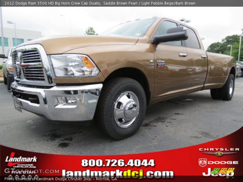 Saddle Brown Pearl / Light Pebble Beige/Bark Brown 2012 Dodge Ram 3500 HD Big Horn Crew Cab Dually