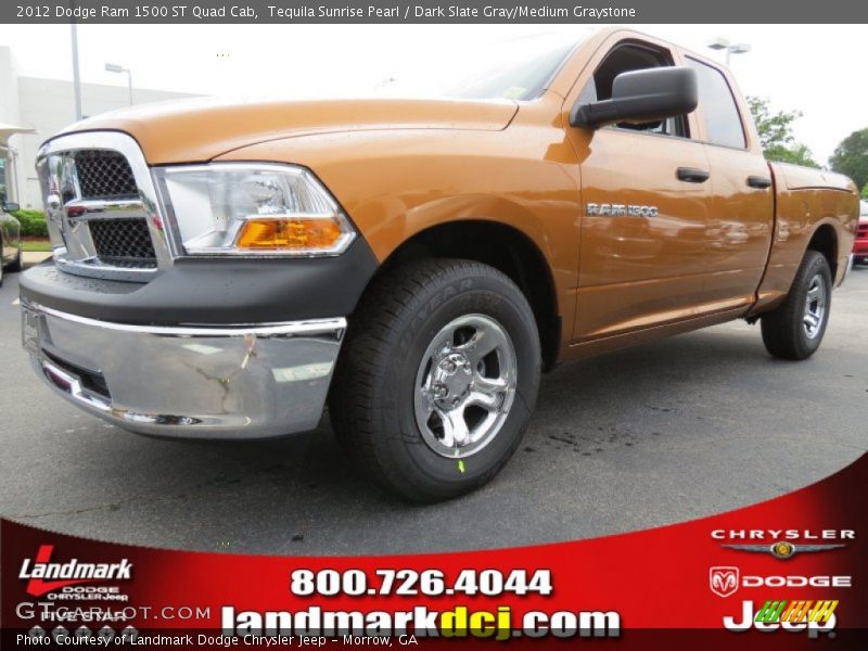 Tequila Sunrise Pearl / Dark Slate Gray/Medium Graystone 2012 Dodge Ram 1500 ST Quad Cab
