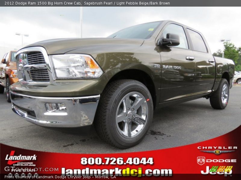 Sagebrush Pearl / Light Pebble Beige/Bark Brown 2012 Dodge Ram 1500 Big Horn Crew Cab
