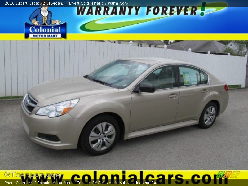 Harvest Gold Metallic / Warm Ivory 2010 Subaru Legacy 2.5i Sedan