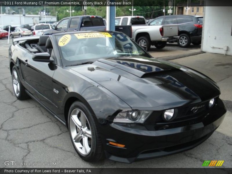 Ebony Black / Charcoal Black 2011 Ford Mustang GT Premium Convertible
