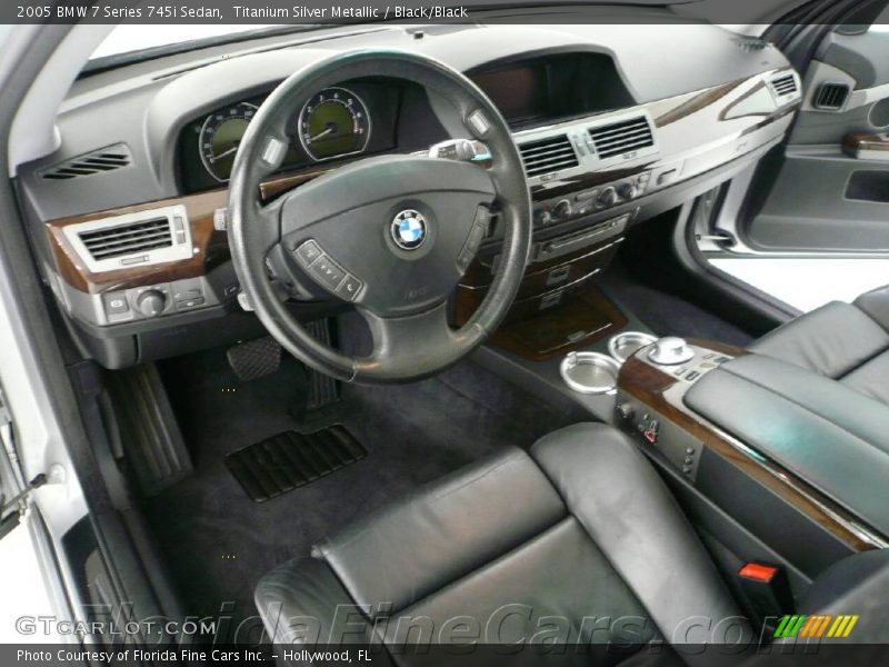 Titanium Silver Metallic / Black/Black 2005 BMW 7 Series 745i Sedan