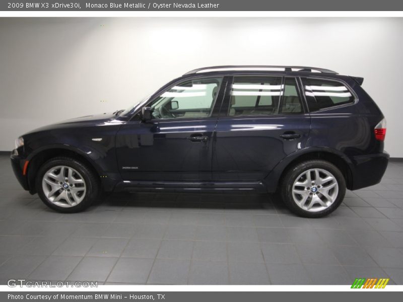 Monaco Blue Metallic / Oyster Nevada Leather 2009 BMW X3 xDrive30i