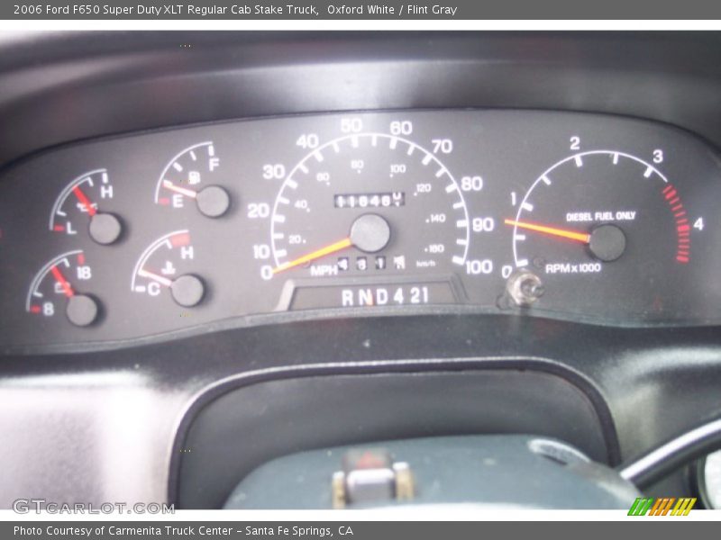 Oxford White / Flint Gray 2006 Ford F650 Super Duty XLT Regular Cab Stake Truck