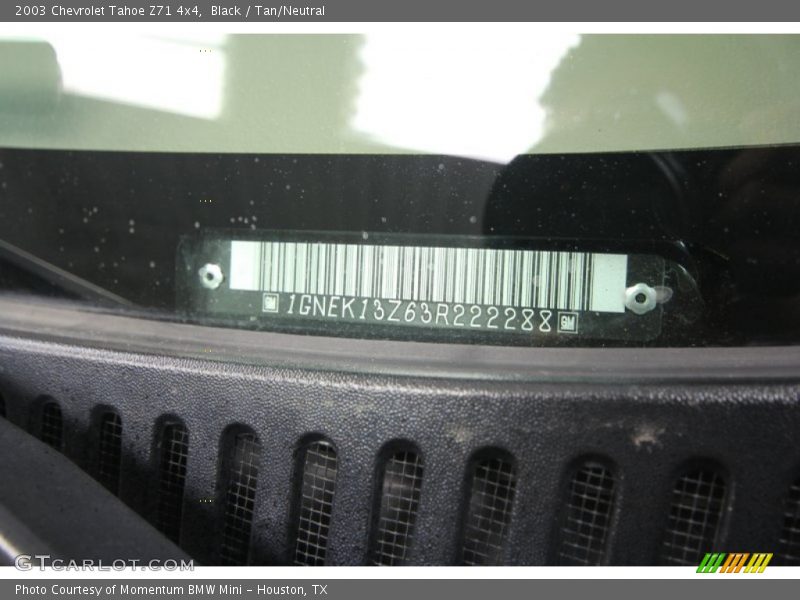 Black / Tan/Neutral 2003 Chevrolet Tahoe Z71 4x4