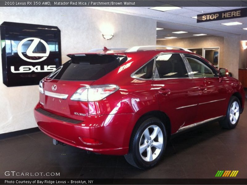 Matador Red Mica / Parchment/Brown Walnut 2010 Lexus RX 350 AWD