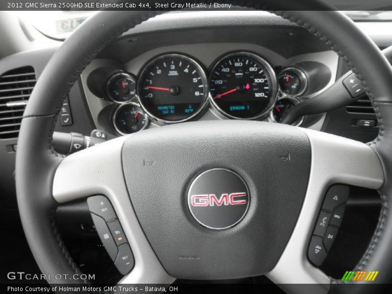 Steel Gray Metallic / Ebony 2012 GMC Sierra 2500HD SLE Extended Cab 4x4
