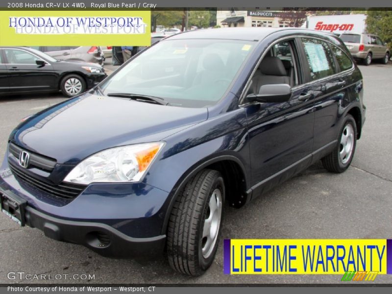 Royal Blue Pearl / Gray 2008 Honda CR-V LX 4WD